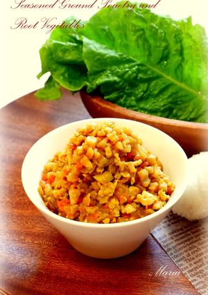鶏ひき肉と根菜のカレー味噌そぼろ-レシピのメイン写真