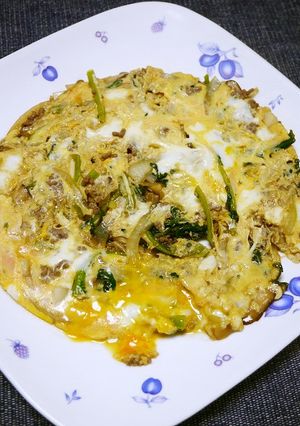 簡単！牛肉と春菊の柳川風-レシピのメイン写真