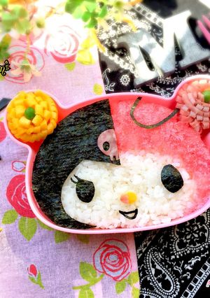 クロミ＆マイメロ◐ハーフ＆ハーフキャラ弁-レシピのメイン写真