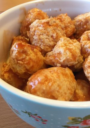 ふわふわ鶏団子のケチャップあん-レシピのメイン写真