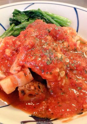 皮付きレンコンと鶏肉のゴロゴロとまと煮-レシピのメイン写真