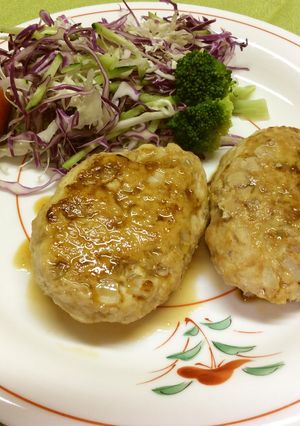 粉豆腐入り照り焼きハンバーグ-レシピのメイン写真