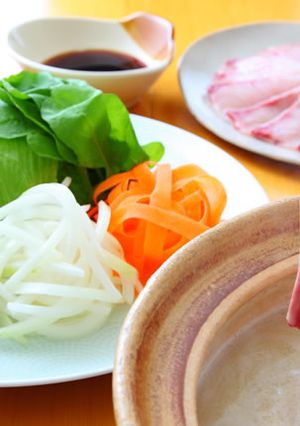 ぶりと春野菜のごま豆乳味しゃぶ-レシピのメイン写真
