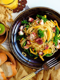 タコと菜の花の和風パスタ♡-レシピのメイン写真