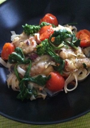 鰯と菜の花のピリ辛トマトパスタ-レシピのメイン写真