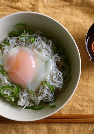 昼の時短こどんぶり☆簡単！じゃこ温玉丼-レシピのメイン写真