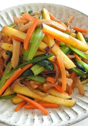 しゃきしゃき薩摩芋♡野菜のチャプチェ★-レシピのメイン写真