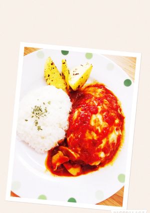 簡単☆チーズハンバーグ〜トマトソース〜-レシピのメイン写真