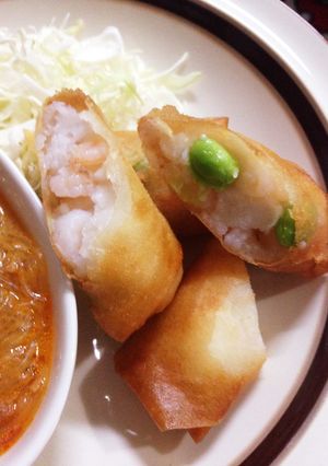 枝豆とエビの春巻き-レシピのメイン写真