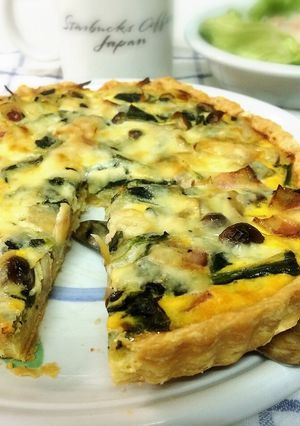 キノコとほうれん草のキッシュ-レシピのメイン写真