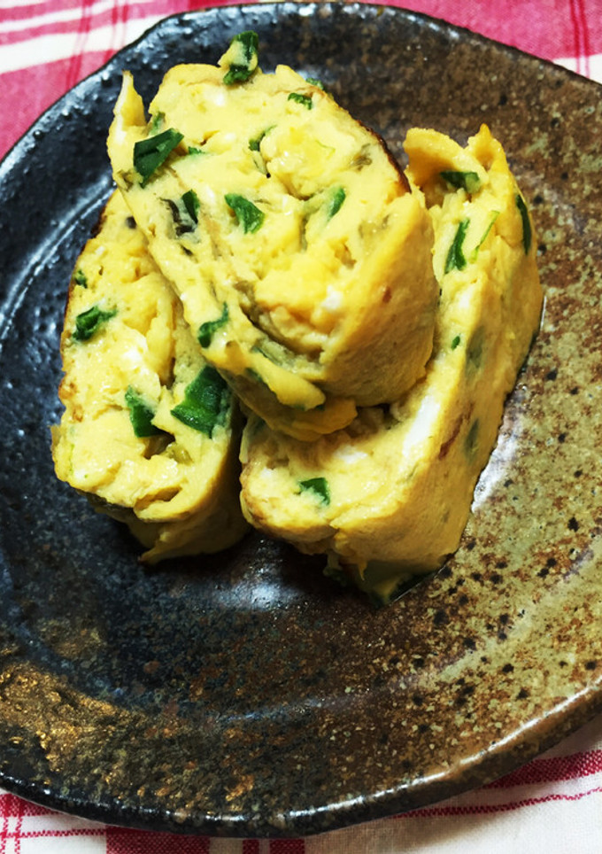 ニラと海苔の佃煮の 簡単卵焼き-レシピのメイン写真