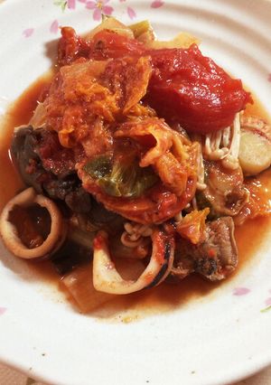 トマト缶で美味しいヘルシー味付け簡単鍋-レシピのメイン写真
