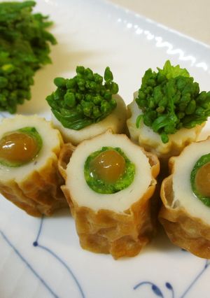 菜の花と竹輪の酢みそのせ　オードブル風-レシピのメイン写真
