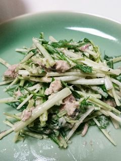 鯖水煮缶と水菜の和え物-レシピのメイン写真
