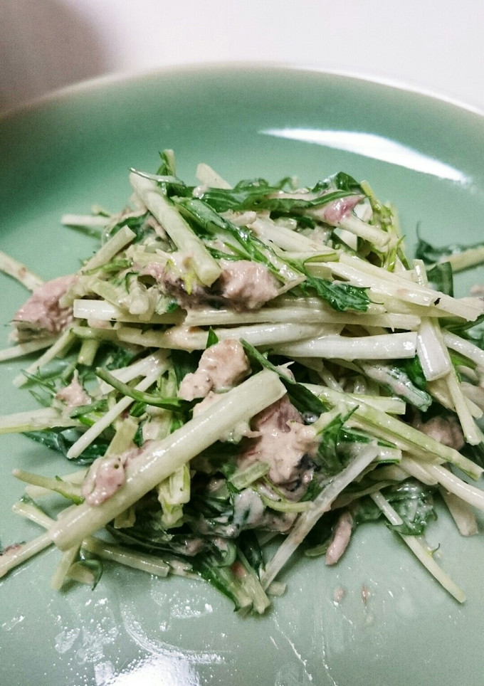 鯖水煮缶と水菜の和え物-レシピのメイン写真