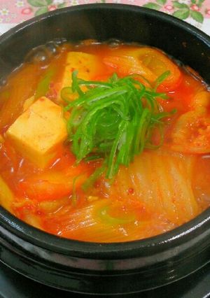 旨辛！簡単材料の豆腐チゲ(*^O^*)-レシピのメイン写真