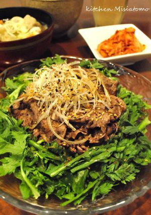 焼きしゃぶと春菊の韓国風サラダ-レシピのメイン写真