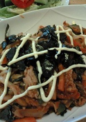 ひとりランチ　～豚キムチうどん～-レシピのメイン写真