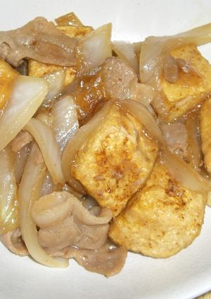 豆腐　豚肉の甘辛炒め-レシピのメイン写真