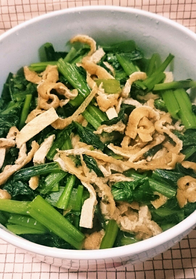 簡単5分で小松菜と油揚げ炒め煮物♪常備菜-レシピのメイン写真