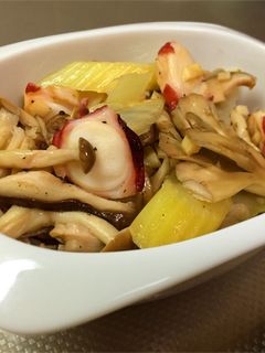 常備菜 きのことタコのレモンガリバタ炒め-レシピのメイン写真