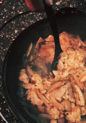 ダッチオーブンで鶏ゴボウご飯-レシピのメイン写真