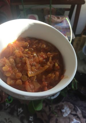 玉ねぎトマトのレンズ豆スープ-レシピのメイン写真