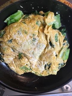 小松菜のオープンオムレツ〜朝ごはんに-レシピのメイン写真