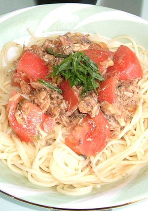 **イタリア風鯖味噌煮の冷製パスタ**-レシピのメイン写真