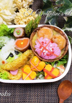 フサフサハート蒲鉾バレンタイン キャラ弁-レシピのメイン写真