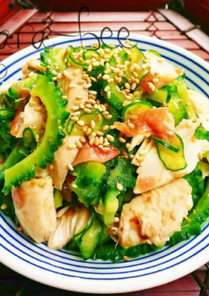 ウマい♡ゴーヤと蒸し鶏の梅おかか和え-レシピのメイン写真