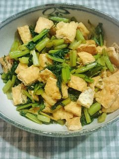 甘くない!かぶの葉と油揚げの炒め-レシピのメイン写真