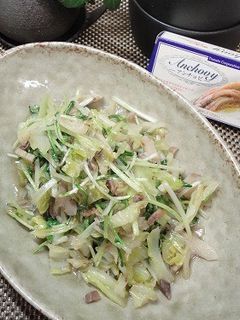 キャベツと水菜のアンチョビガーリック炒め-レシピのメイン写真