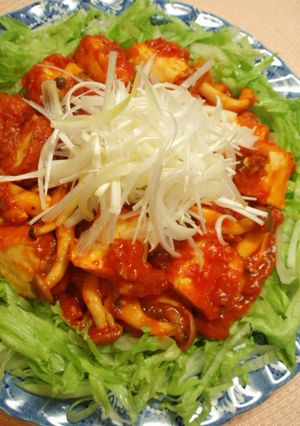 厚揚げとしめじでトマトのピリ辛煮-レシピのメイン写真