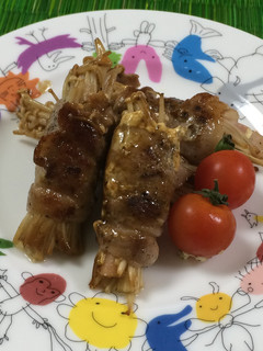 エノキ&ベーコンの豚肉巻きマヨポンソース-レシピのメイン写真