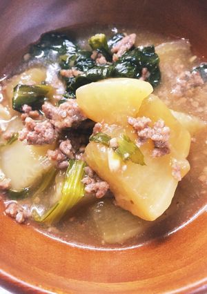 大根と小松菜のそぼろあんかけ煮-レシピのメイン写真