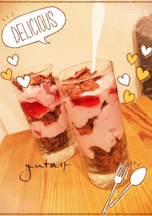 フルーチェとシリアルのデザート-レシピのメイン写真