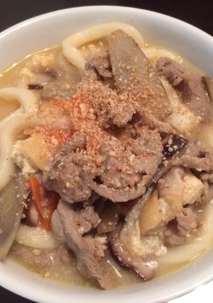 ごま風味の豚汁風うどん-レシピのメイン写真