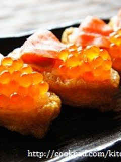 サーモンといくらの親子オープンいなり寿司-レシピのメイン写真
