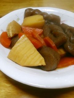 たけのこ、人参、こんにゃくの煮物-レシピのメイン写真