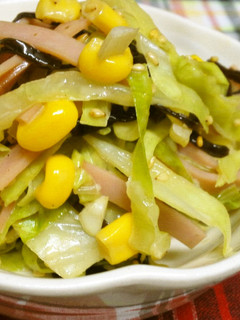 簡単【キャベツとコーンの塩昆布マヨ和え】-レシピのメイン写真