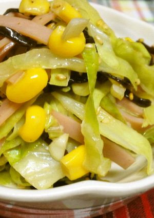 簡単【キャベツとコーンの塩昆布マヨ和え】-レシピのメイン写真