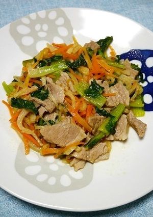 簡単！小松菜と根菜のけんちん炒め-レシピのメイン写真