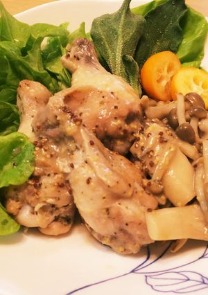 鳥手羽元の白ワイン煮し焼き-レシピのメイン写真