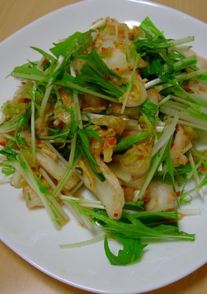 ○混ぜるだけ☆水菜キムチサラダ○-レシピのメイン写真
