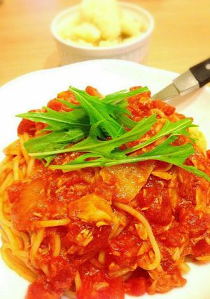 簡単パスタ★缶詰食材deツナトマトパスタ-レシピのメイン写真
