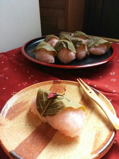 簡単♪餅米で*桜餅-レシピのメイン写真