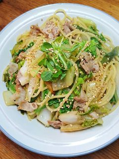 豚バラと白菜の和風パスタ-レシピのメイン写真