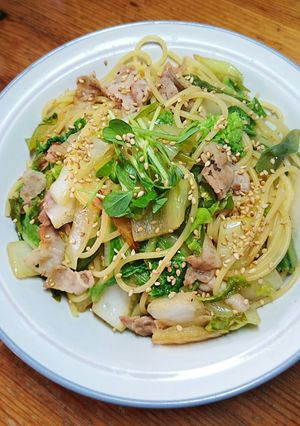 豚バラと白菜の和風パスタ-レシピのメイン写真