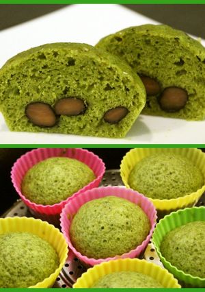 ダッチオーブンで黒豆抹茶蒸しパン-レシピのメイン写真